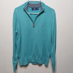 Vineyard Vines Men's  Performance Sweater Quarter Zip Pullover Size M  turquoise